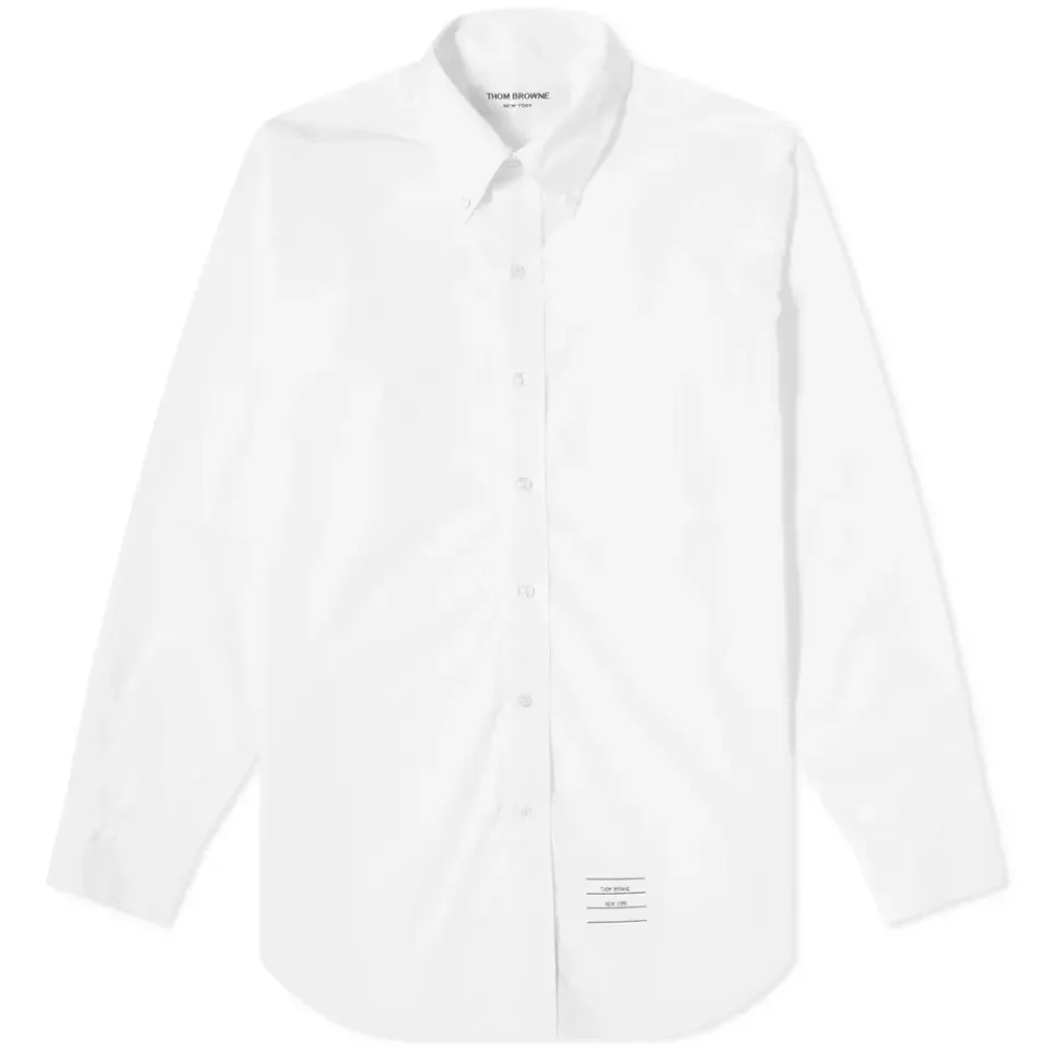 Grosgrain Placket Solid Poplin Shirt