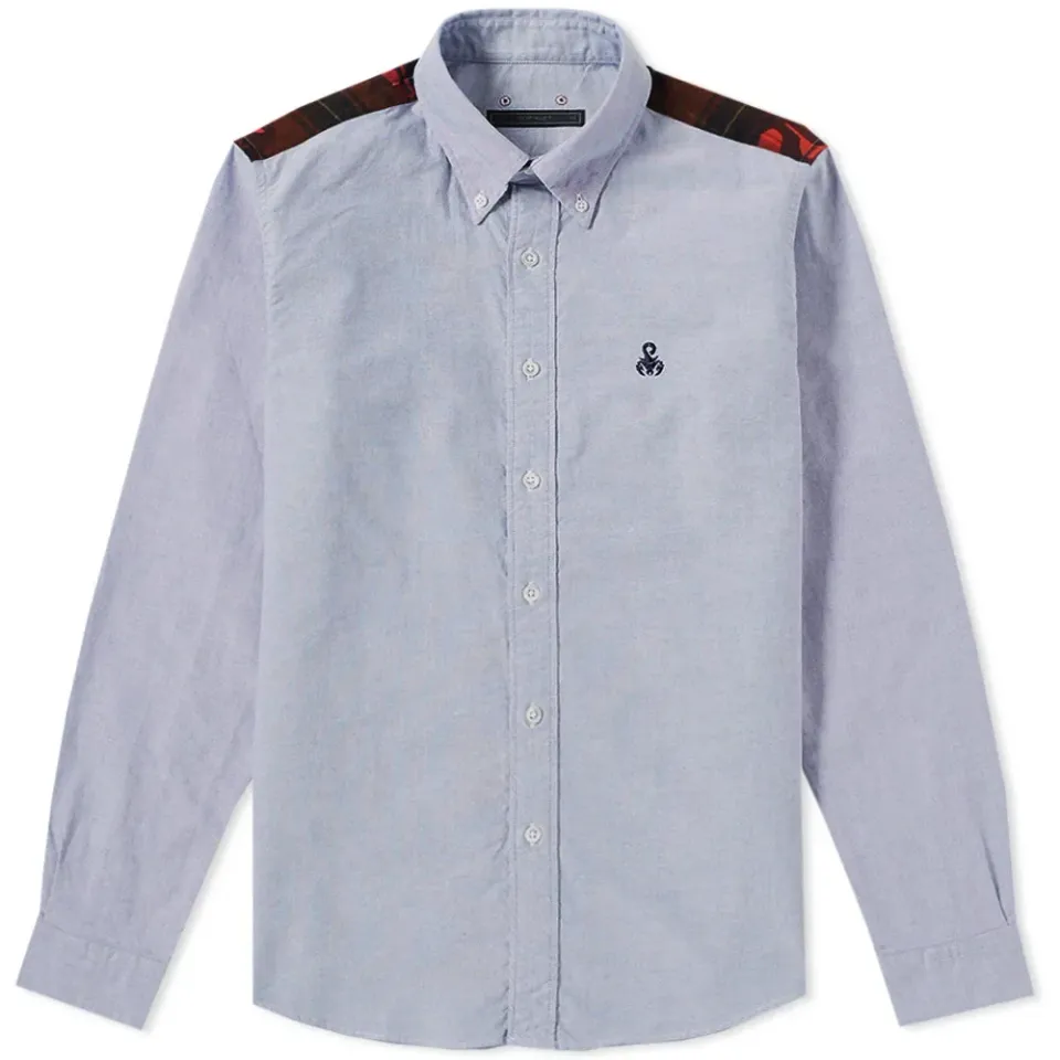 SOPHNET. Camouflage Panel Flannel Oxford B.D Shirt