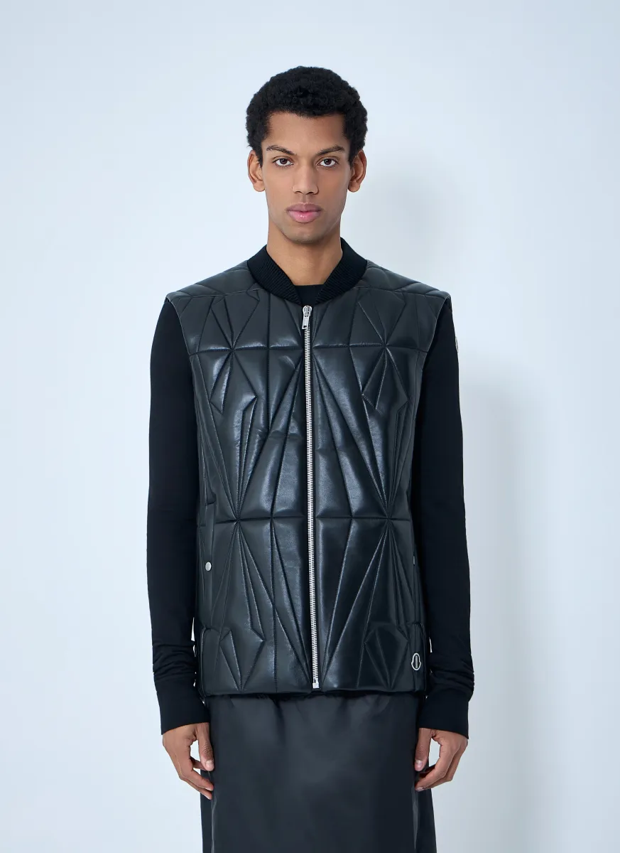 Geocamo Flight Leather Hooded Gilet