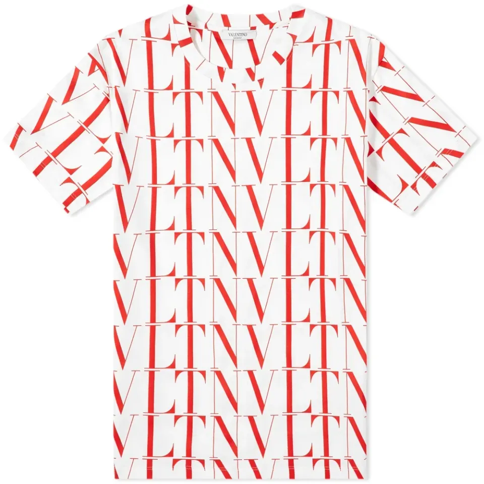 VLTN All Over Logo Print T-Shirt