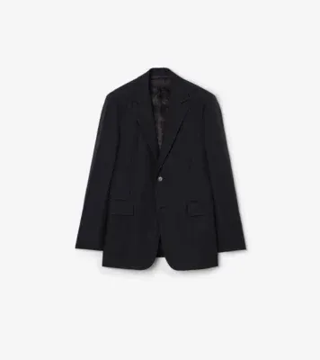 Wool Mohair Tailored Jacket in Navy