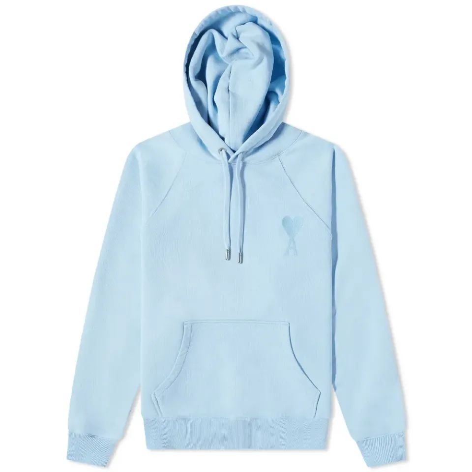 AMI Tonal Heart Popover Hoodie