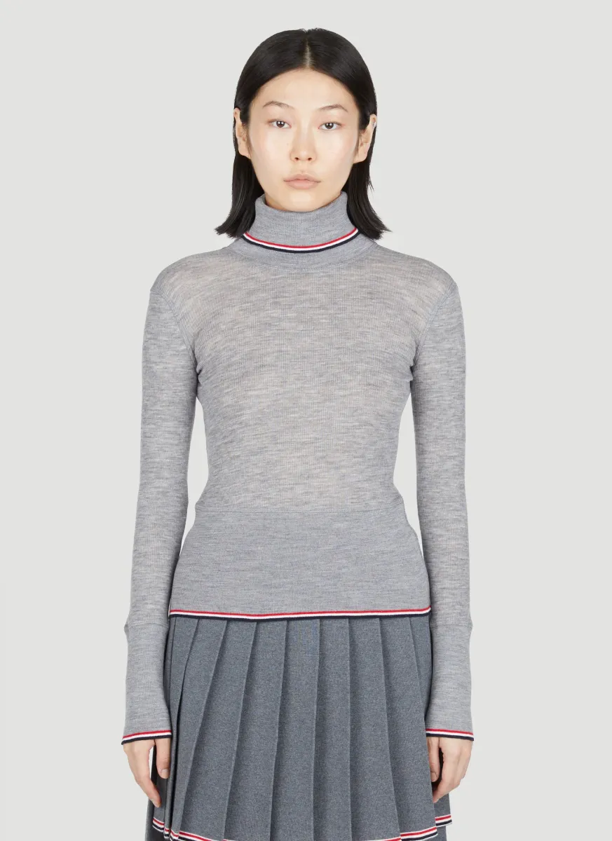 Fine-Knit Rollneck Wool Sweater