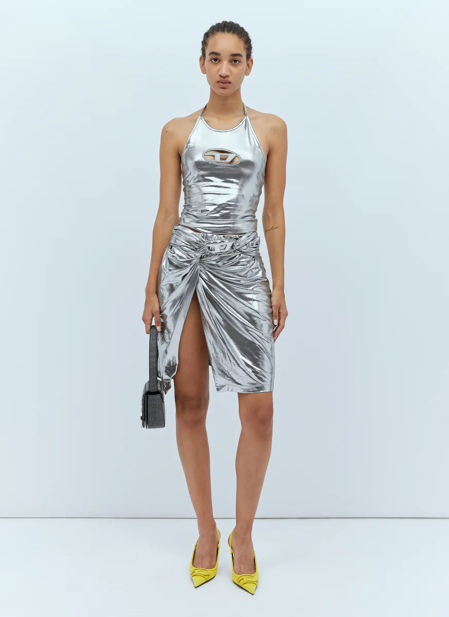 O-Melt Draped Midi Skirt