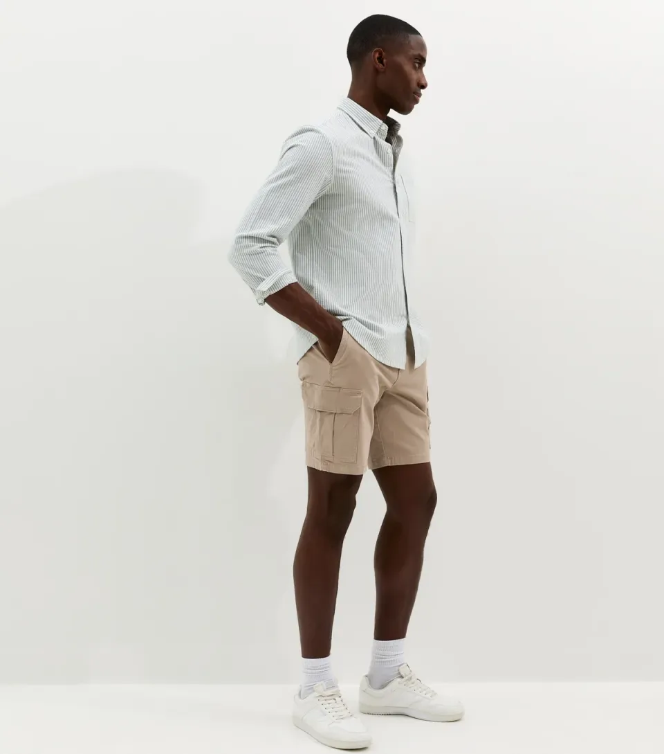 Men's Stone Regular Fit Cargo Shorts