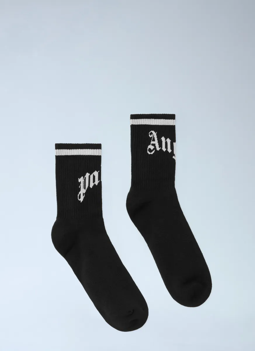 Curved Logo Track Socks