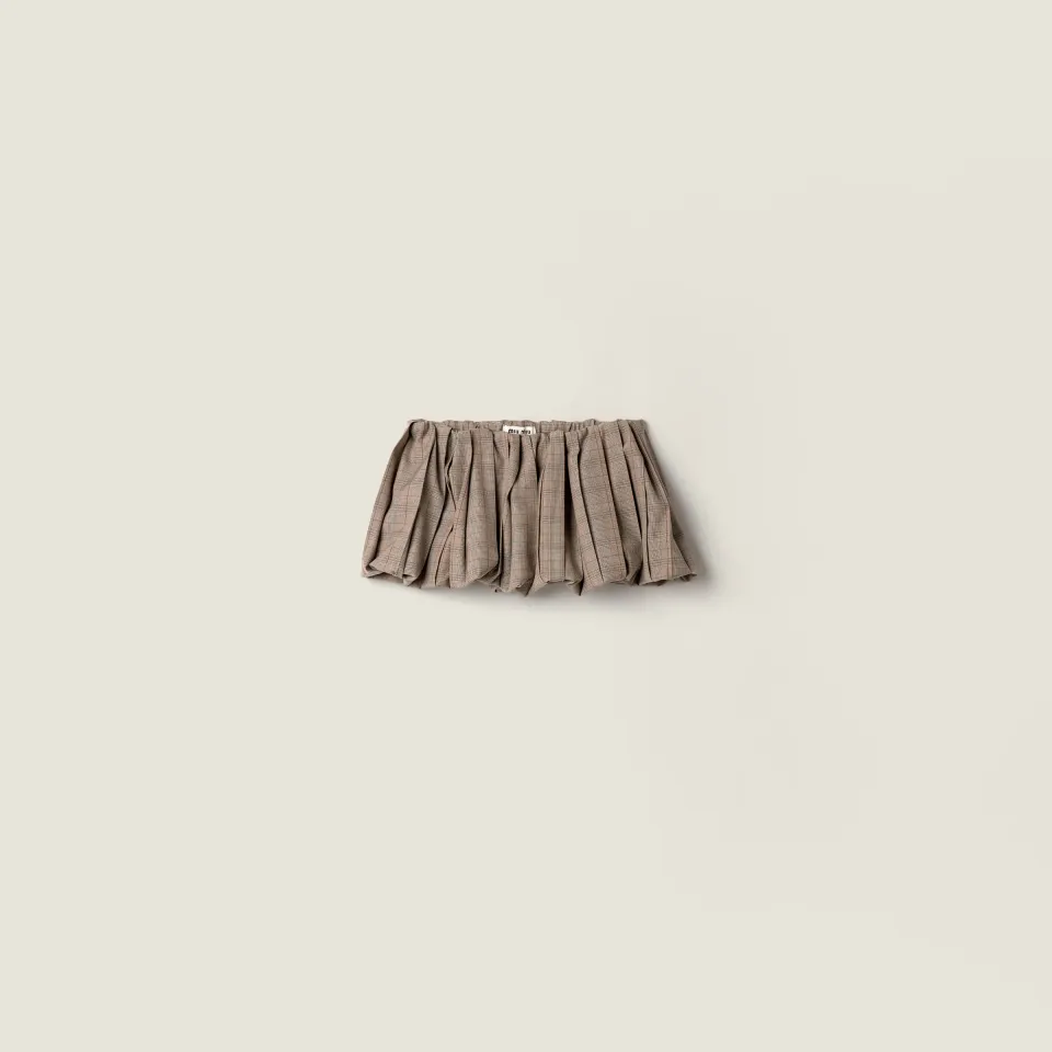 Pleated Prince of Wales checked miniskirt