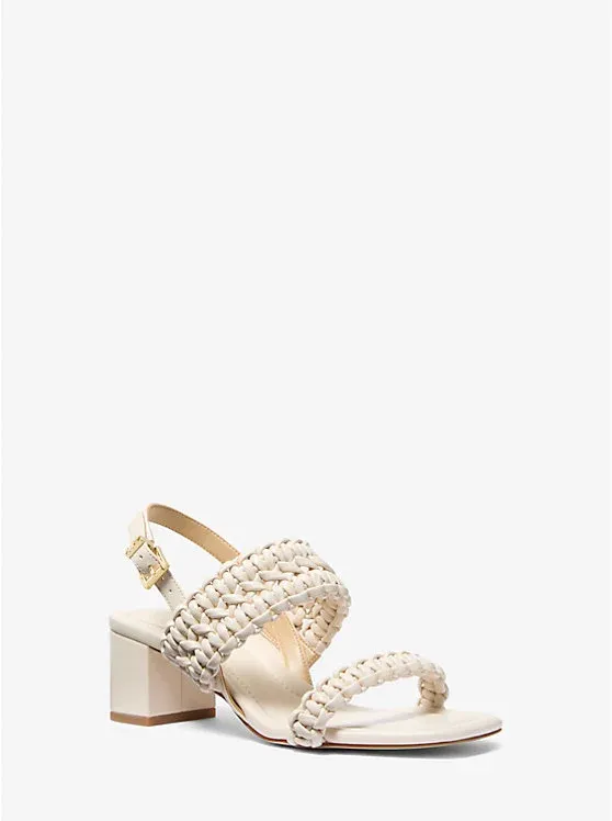Audrina Woven Block Heel Sandal
