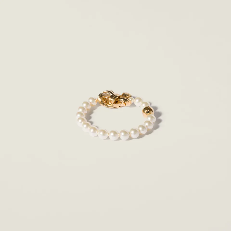 Metal and pearl bracelet