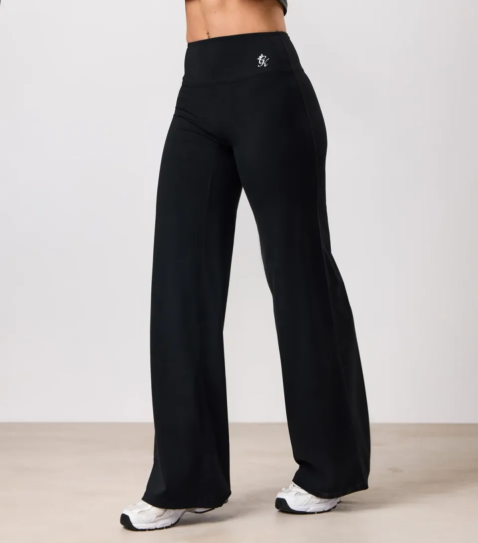 Women's Black 365 Lightweight Straight Leg Yoga Trousers