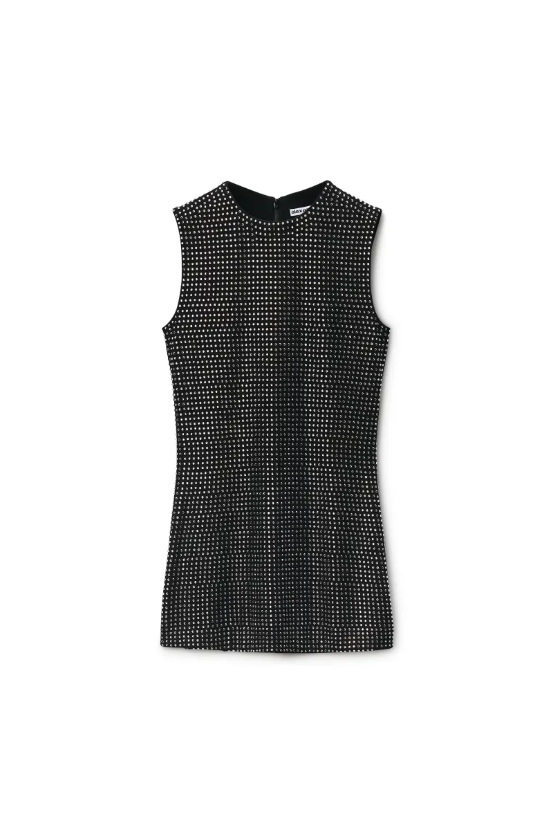 Crystal hotfix sleeveless mini dress