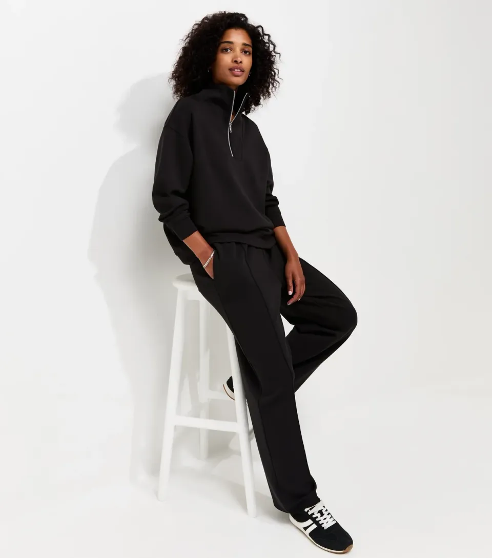 Women's Premium Black Wide Leg Joggers