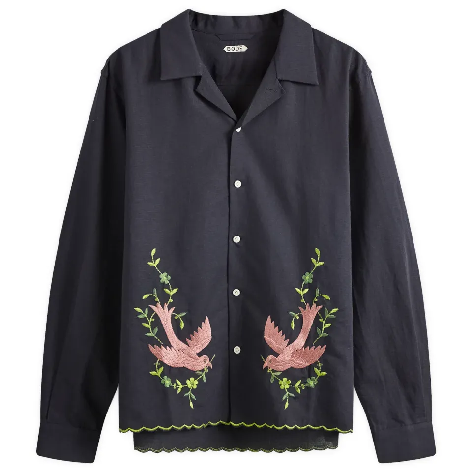 Embroidered Rosefinch Shirt
