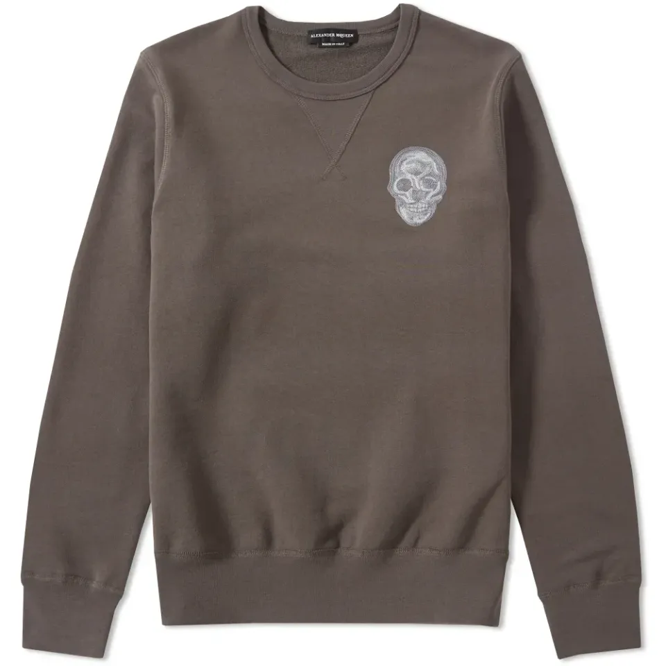 Embroidered Skull Crew Sweat