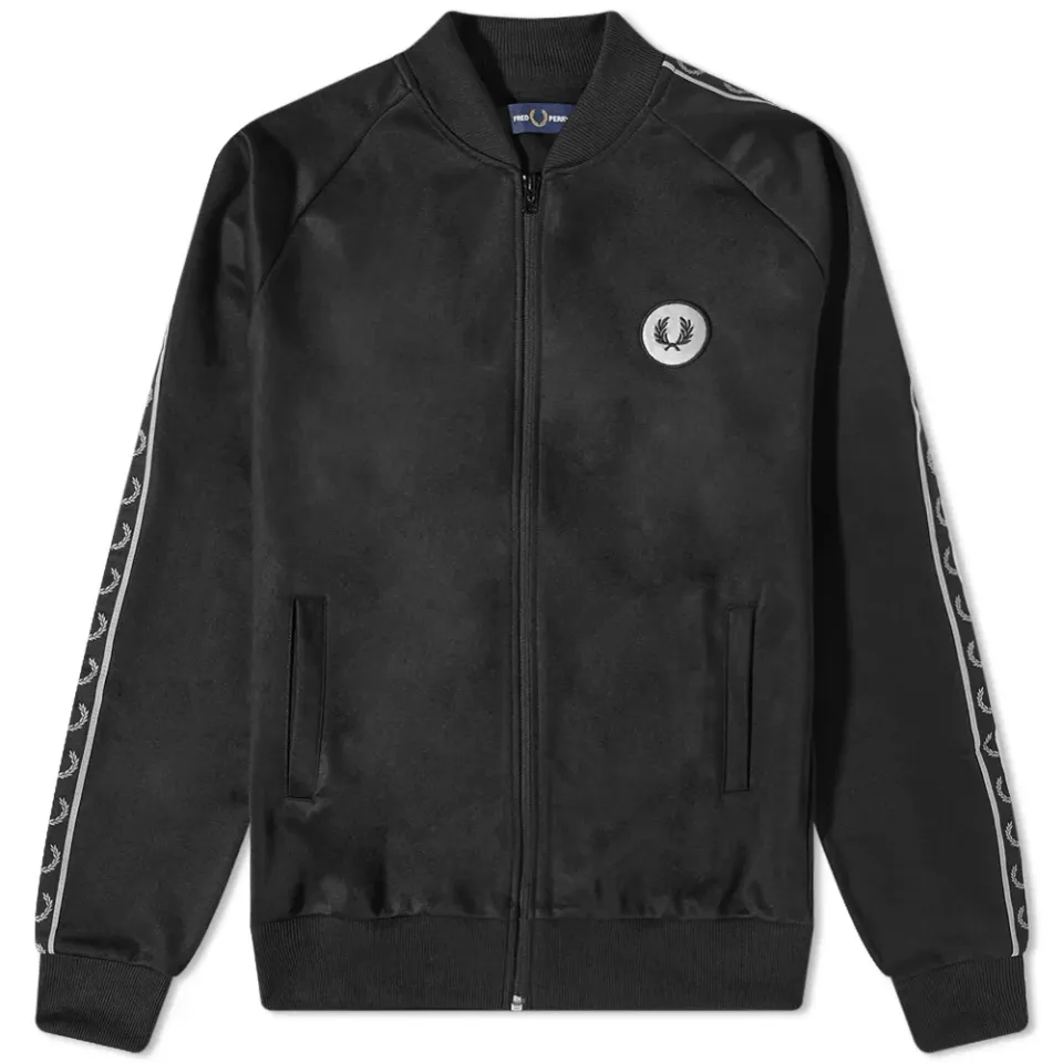 Reflective Bomber Neck Track Jacket