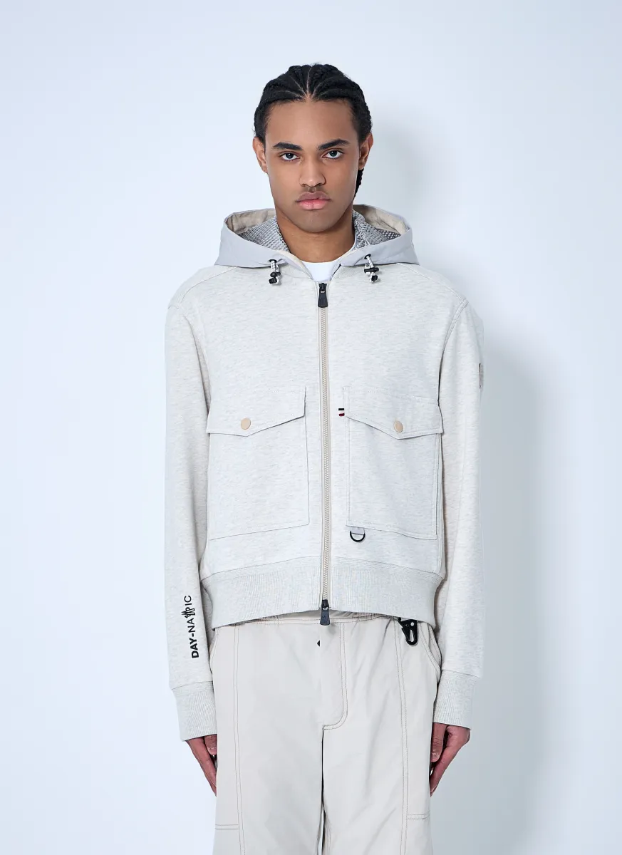 Padded Wool Zip-Up Hooded Jacket