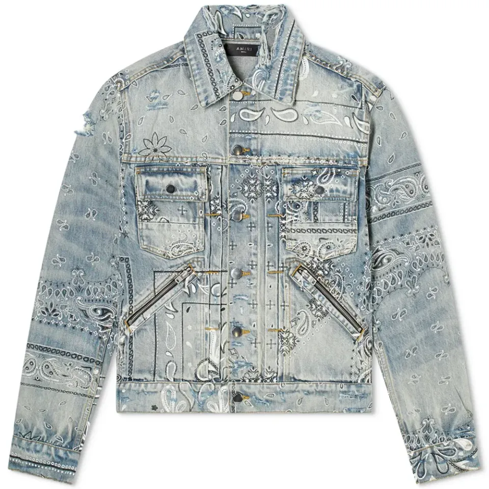 Screen Print Bandana Trucker Jacket