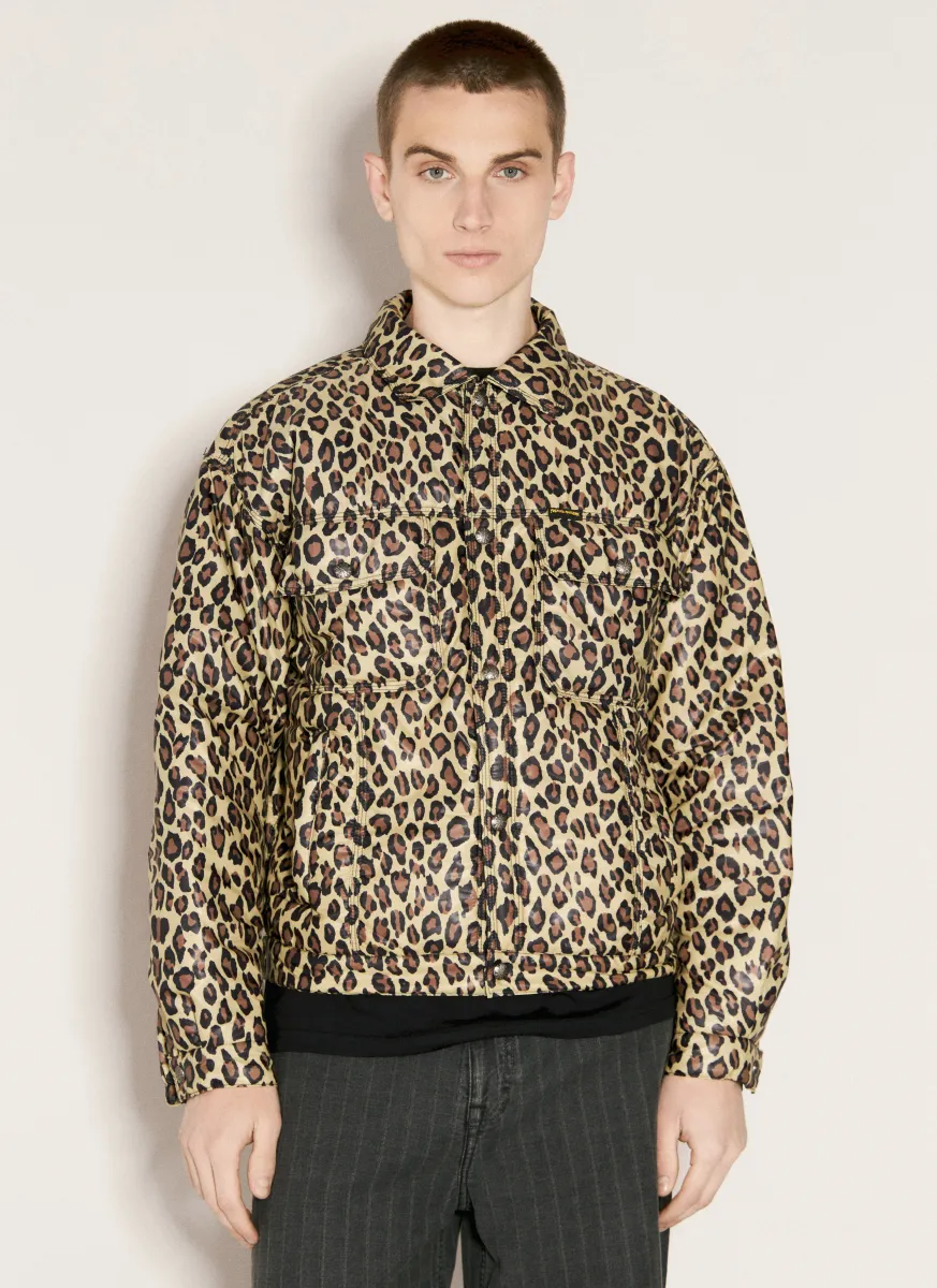 Leopard-Print Trucker Jacket