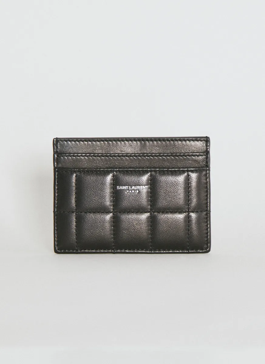 Logo Print Quilted Cardholder