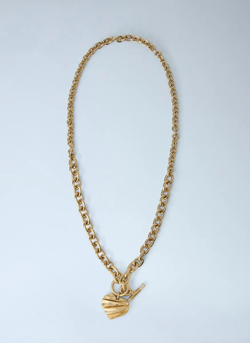 Pleated Heart Necklace