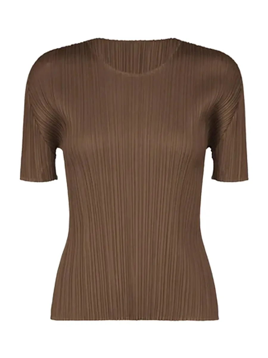 Pleats Please New Colorful Basics Top Brown