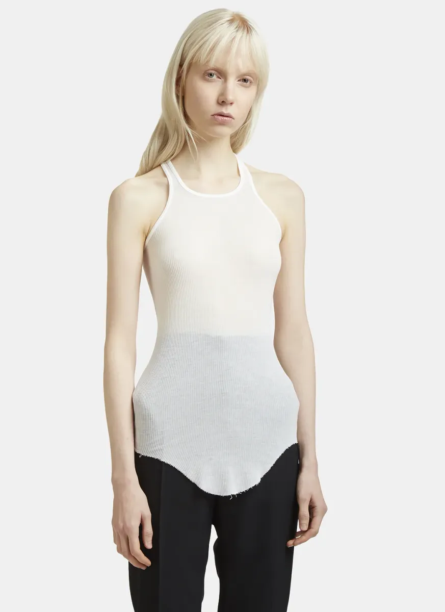 Rib Knit Crew Neck Vest Top