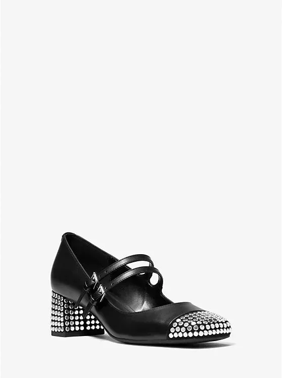 Matilda Studded Leather Mary Jane Pump