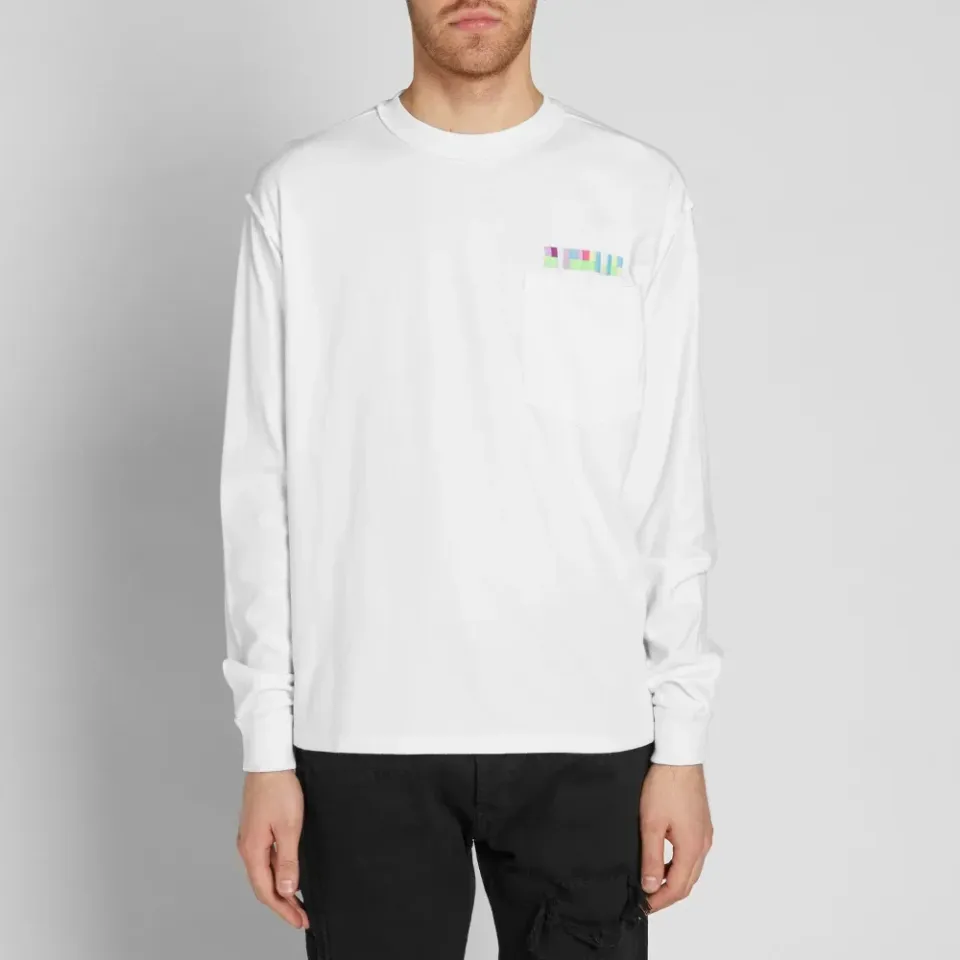 Long Sleeve Embroidered Logo Pocket Tee