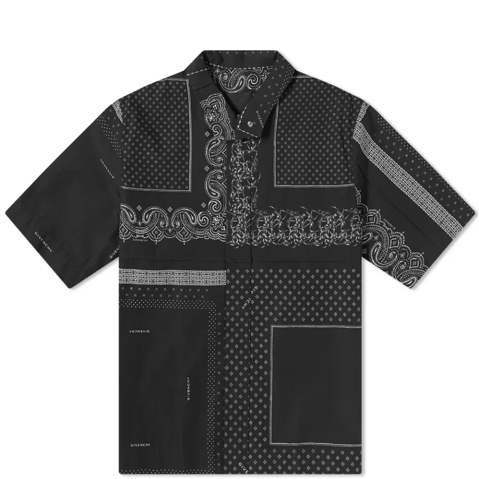 Bandana Print Zip Shirt