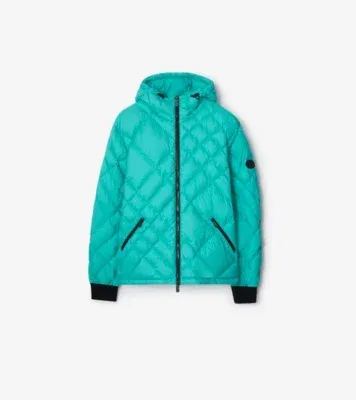 Check-stitch Nylon Doversgreen Puffer Jacket in Atom blue