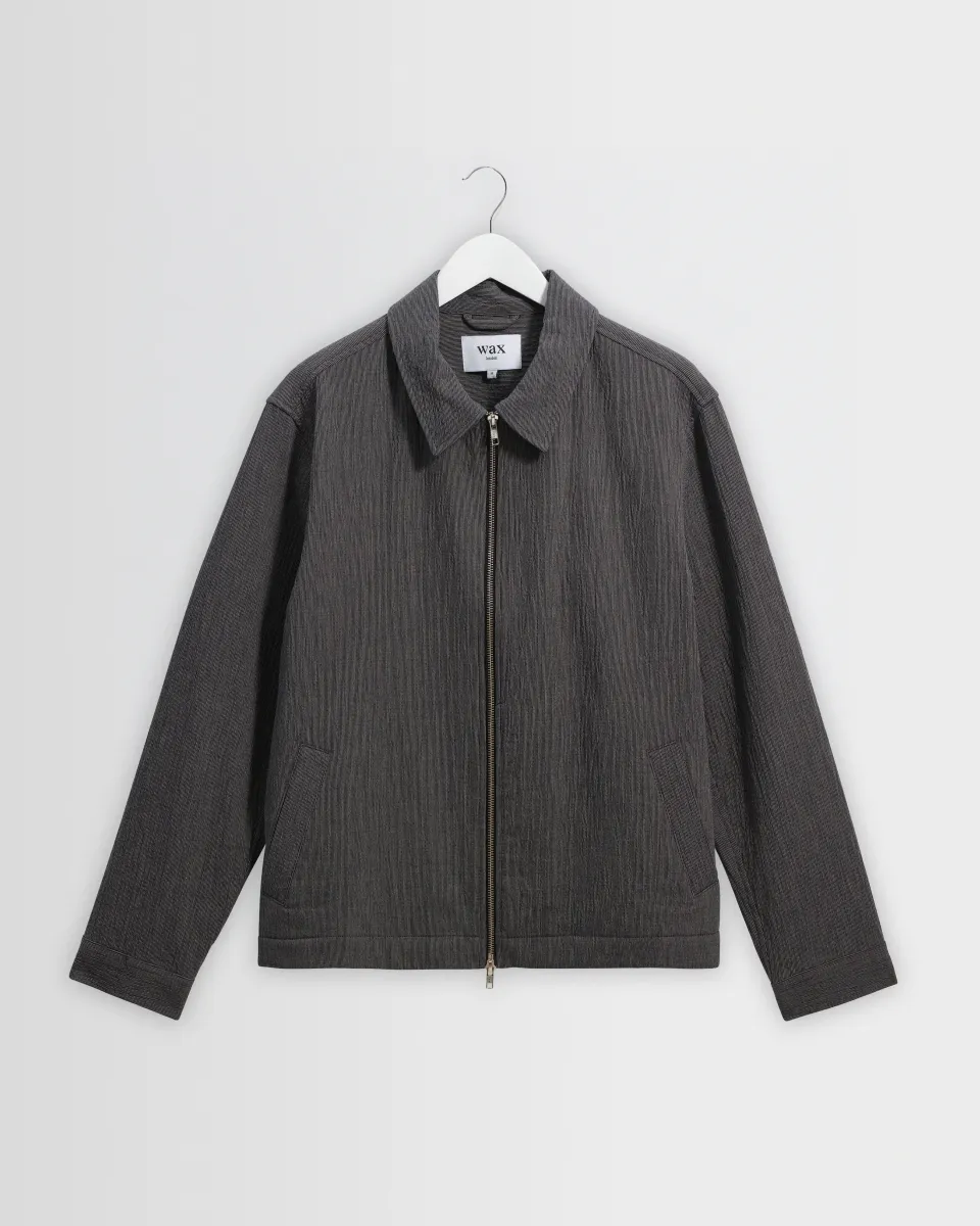 Eldon - Dark Navy and Ecru Double-Faced Stripe Cotton Jacket