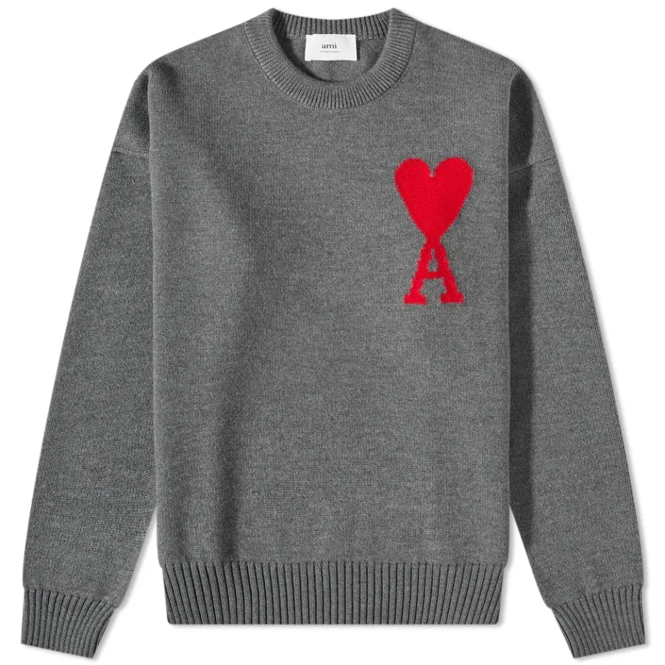 AMI Large A Heart Crew Knit