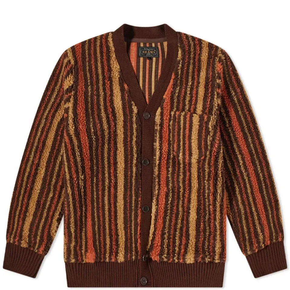 Stripe Fleece Cardigan