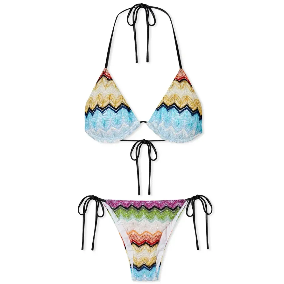 Knitted Chevron Triangle Bikini