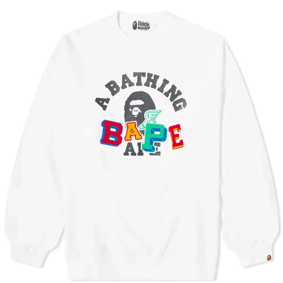Bape Patched Puff Sleeve Oversized Crew Sweat
