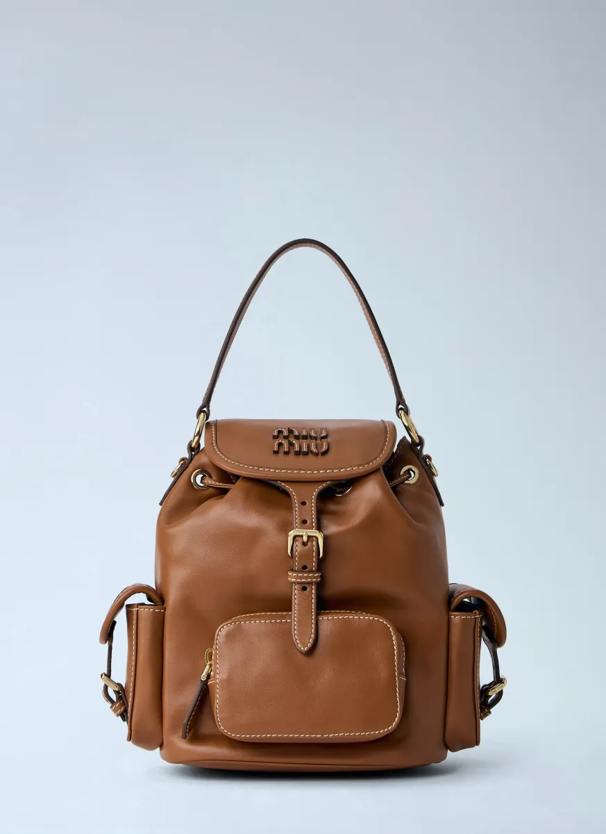 Logo Leather Backpack