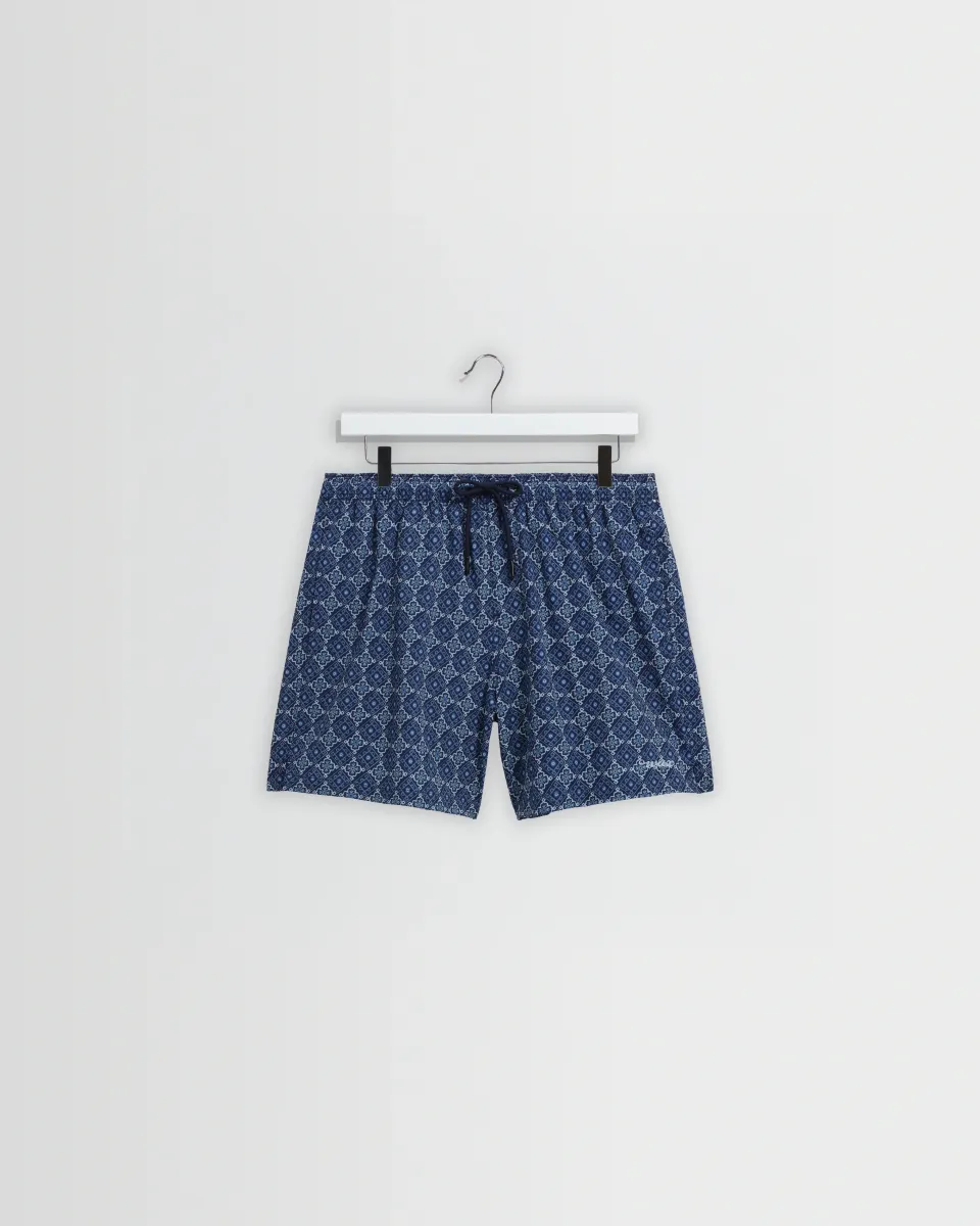 Brockwell - Blue Tile Seersucker Swim Short