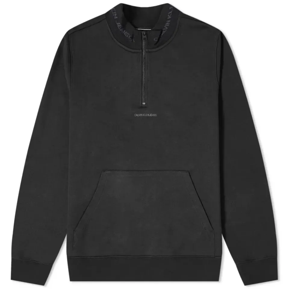 Logo Jacquard Mock Neck Sweat