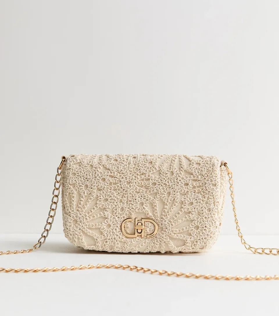 Cream Broderie Anglaise Crossbody Bag