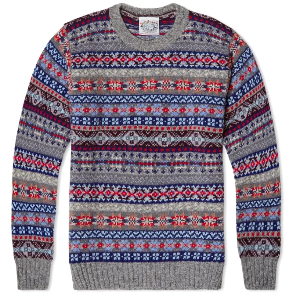 Jamieson's of Shetland Jacquard Fair Isle Crew Neck Knit