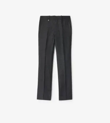 Check Wool Cashmere Tailored Trousers in Loden green/highland green