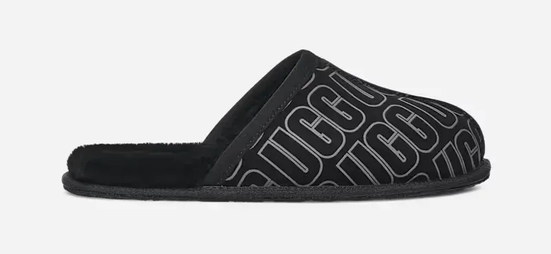 Scuff Graphic Slipper, Leather/Polyester/Wool