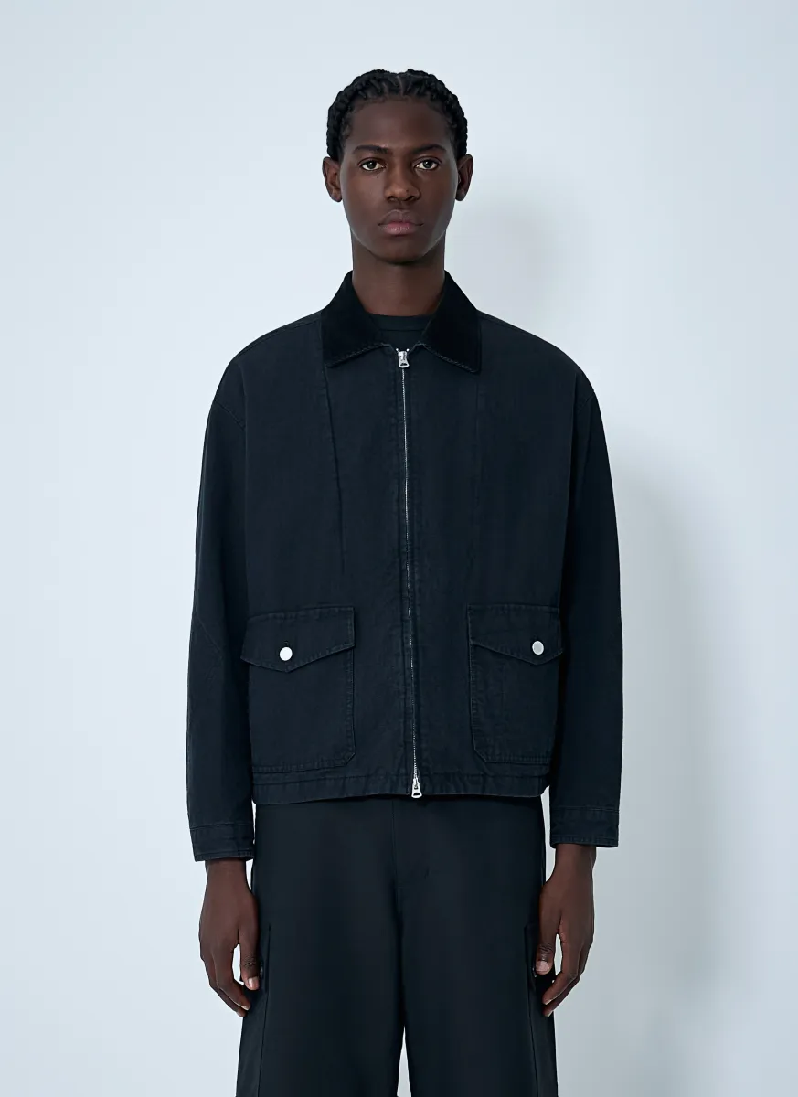 Zip-front Jacket in Cotton Twill