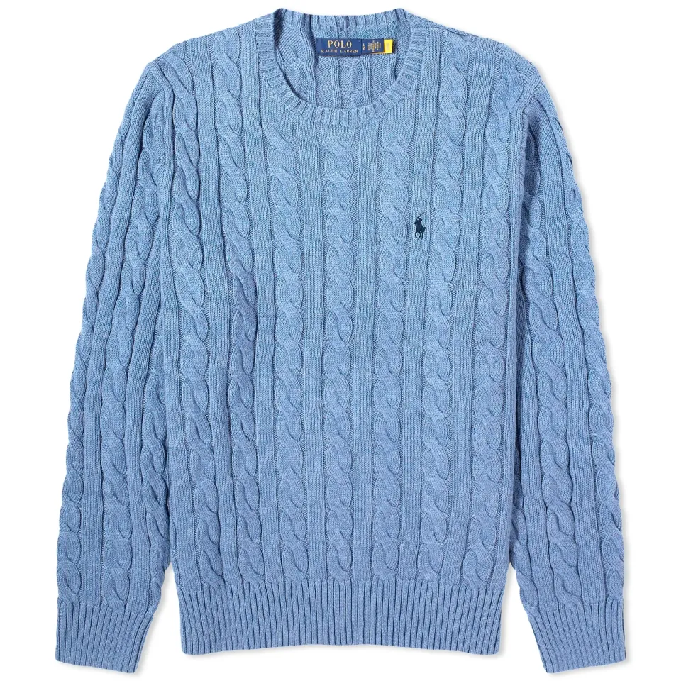 Cotton Cable Crew Knit