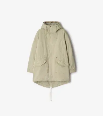 Detachable Warmer Nylon Blend Parka in Hunter beige