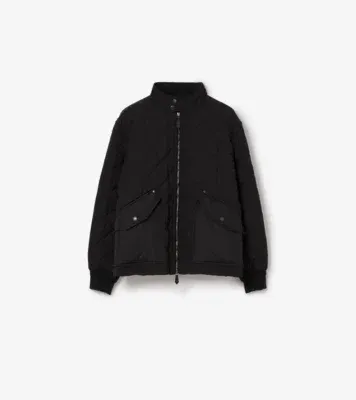 Quilted Thermoregulated Harrington Jacket in Black - Men, Nylon