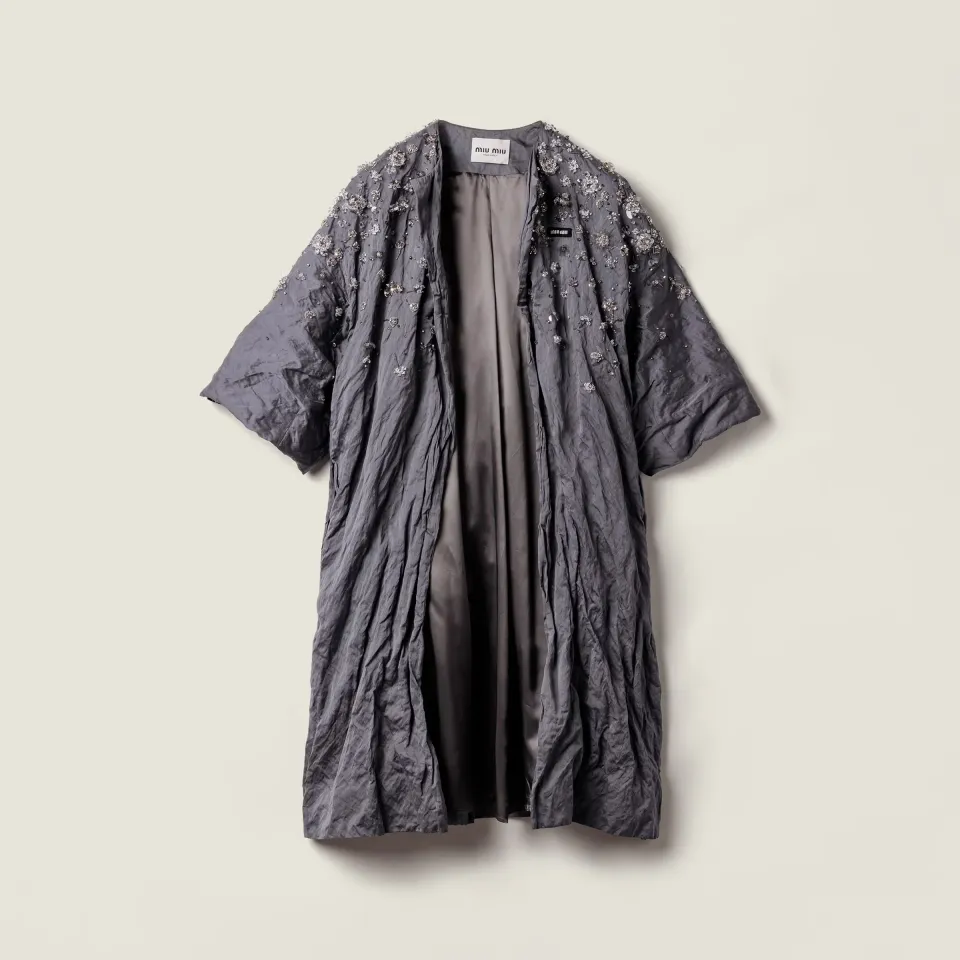 Embroidered duchesse coat