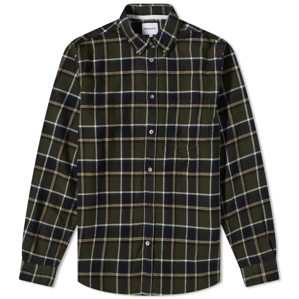 Anton Brushed Flannel Check Button Down Shirt