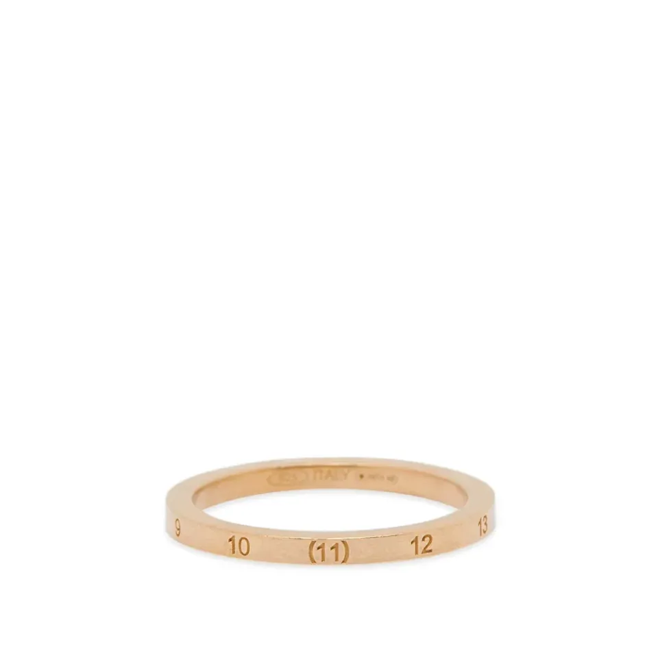 Embossed Number Logo Slim Band Ring