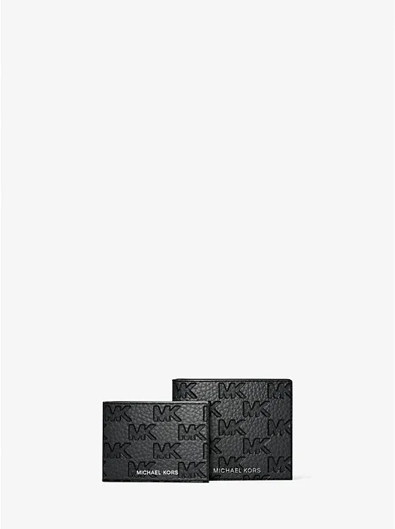 Hudson Logo Embossed Leather Billfold Wallet and Passcase